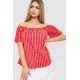 Блуза в смужку, колір червоний, 244R088-1