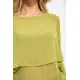 Офісна блуза з довгими рукавами, світло-зеленого кольору, 115R038