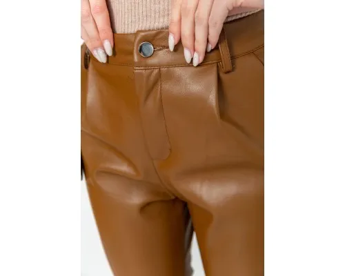 Штани жіночі з екошкіри, колір коричневий, 186R8731