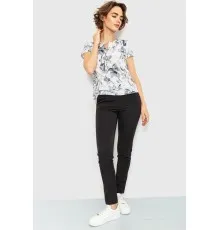 Блуза з квітковим принтом, колір сірий, 230R112-2