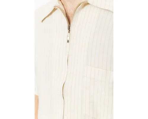 Сорочка чоловіча в смужку, колір бежево-коричневий, 167R957