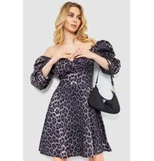 Сукня з леопардовим принтом, колір сливово-чорний, 172R989