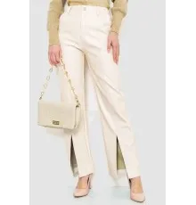 Штани жіночі з екошкіри, колір світло-бежевий, 186R5986