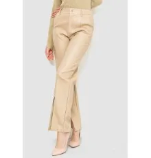 Штани жіночі з екошкіри, колір бежевий, 186R5986