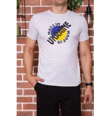 Чоловіча футболка з патріотичним принтом, колір Світло-сірий, 155R002