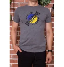 Чоловіча футболка з патріотичним принтом, колір Сірий, 155R002