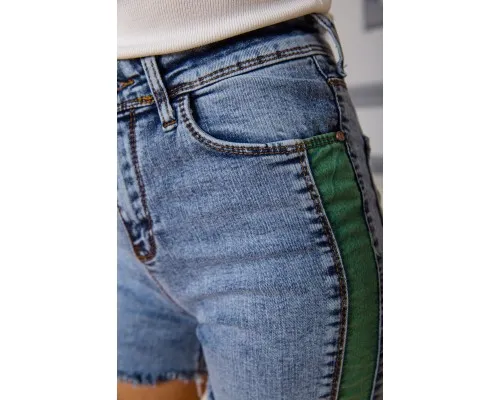 Приталені джинсові шорти, синього кольору, 164R4618