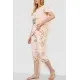 Жіноча піжама з принтом, колір персиковий, 219R115