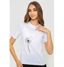 Жіноча футболка з принтом, колір білий, 241R124