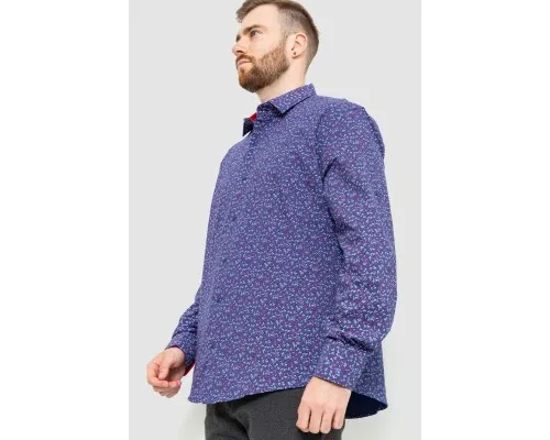 Сорочка чоловіча з принтом, колір фіолетовий, 214R7362
