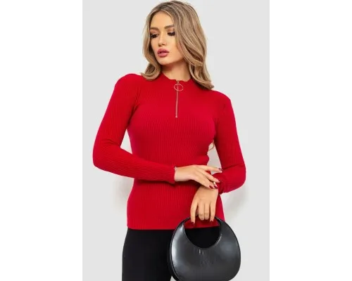 Кофта жіноча в рубчик, колір бордовий, 221R336