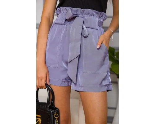 Жіночі шорти на резинці, з поясом, колір Бузковий, 102R305