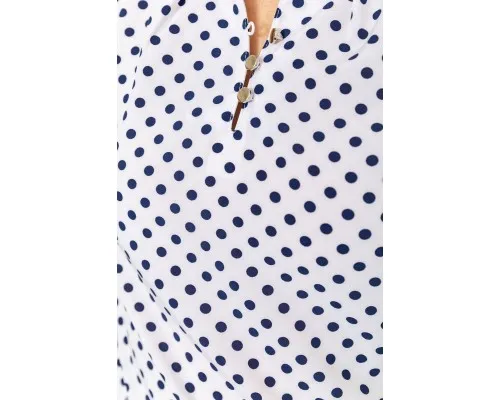 Блуза в горох, колір біло-синій, 230R112-8