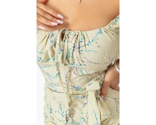 Сукня з квітковим принтом, колір оливковий, 176R1032