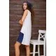 Літня сукня без рукавів, біло-синього кольору з принтом, 167R051