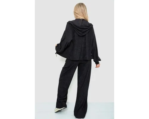 Спорт костюм жіночий махровий трійка, колір чорний, 102R5250