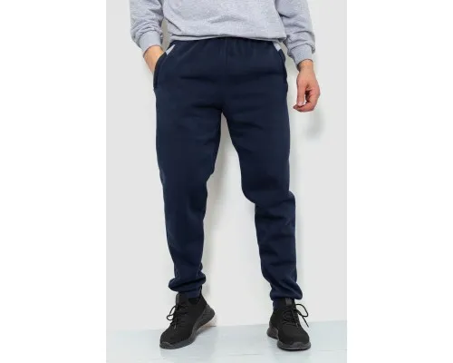 Спорт чоловічі штани на флісі, колір темно-синій, 244R4188