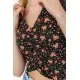 Топ-футболка жіноча з квітковим принтом, колір чорно-рожевий, 244R045