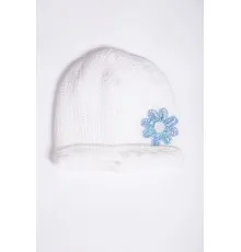 Дитяча шапка молочно-блакитного кольору, з декором, 167R7802-1