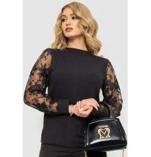 Блуза жіноча ошатна 204R11, колір чорний, 204R011