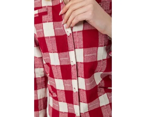 Сорочка жіноча в клітку, колір бордово-молочний, 246R001