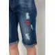 Шорти джинсові чоловічі жіночі з потертостями, колір синій, 244R5552