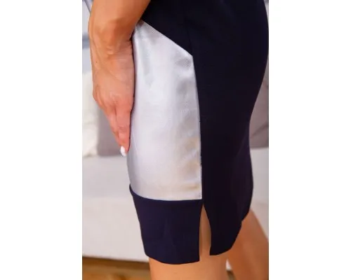Сукня міні з рукавами 3/4, синьо-сріблястого кольору, 172R008-3