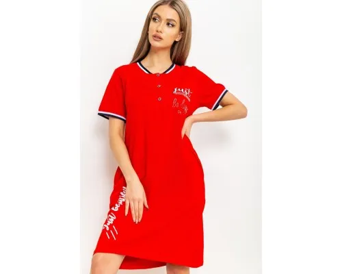 Сукня жіноча домашня, колір червоний, 219RT-419