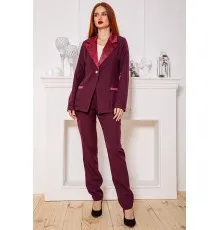 Жіночий костюм штани + піджак, вишневого кольору,  104R1285