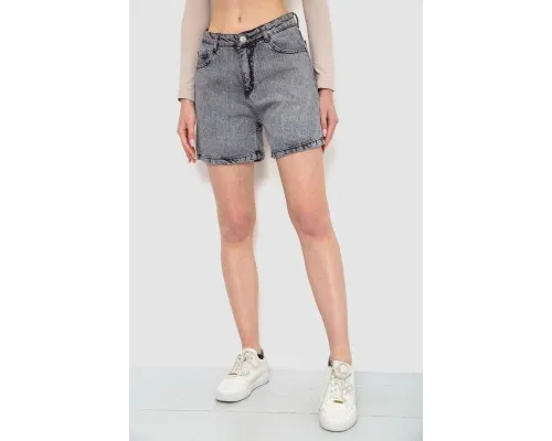 Шорти джинсові жіночі, колір сірий, 244R00501