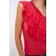 Однотонна блуза без рукавів, коралового кольору, 167R003-1