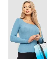 Кофта жіноча в рубчик, колір джинс, 204R9024