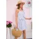Смугаста сукня з поясом, біло-синього кольору, 153R016