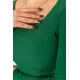 Кофта жіноча в рубчик, колір зелений, 204R9024