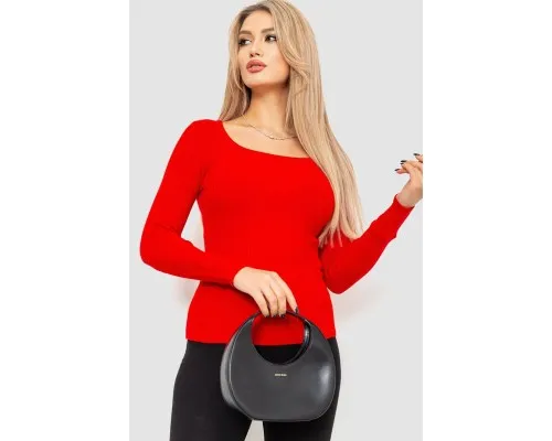 Кофта жіноча в рубчик, колір червоний, 204R9024