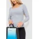 Кофта жіноча в рубчик, колір сірий, 204R9024