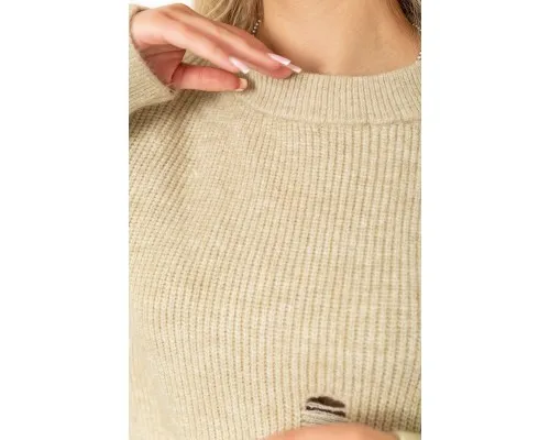 Жіночий светр в'язаний, колір світло-бежевий, 204R162