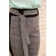 Жіночі вкорочені штани, в клітку з лампасами, колір Сірий, 172R9314-3