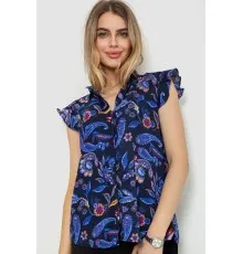 Блуза з квітковим принтом, колір синій, 244R194