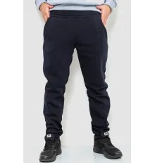 Спорт чоловічі штани на флісі однотонні, колір темно-синій, 190R236
