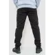 Спорт чоловічі штани на флісі однотонні, колір чорний, 190R236