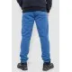 Спорт чоловічі штани на флісі однотонні, колір джинс, 190R236