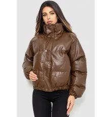 Куртка жіноча із эко-шкіри на синтепоні 129R075, колір Коричневий