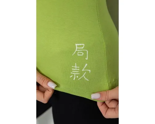 Жіночий лонгслів укорочений з рукавом 3/4, колір світло-зелений, 186R508