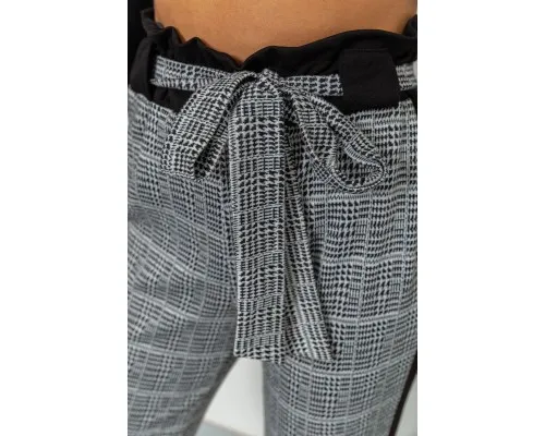 Жіночі вкорочені штани, в клітку з лампасами колір Сірий, 172R9314-1