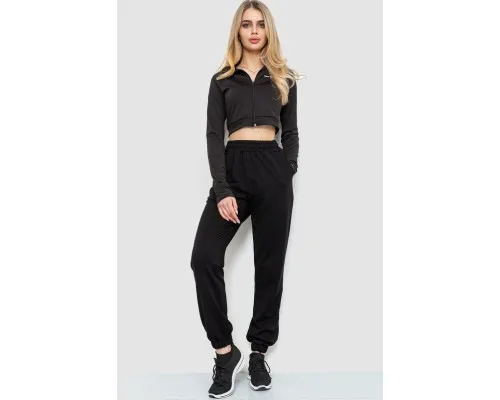 Спорт штани жіночі двонитка, колір чорний, 102R292-1