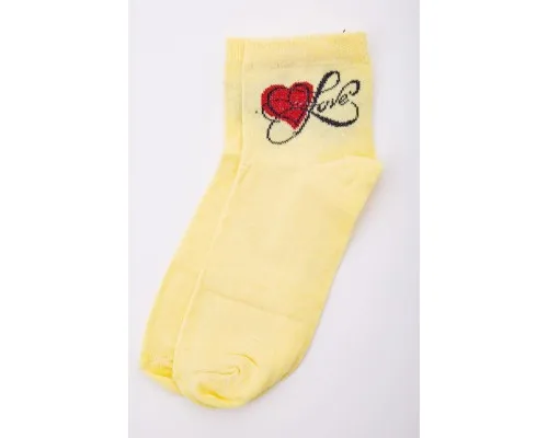 Жіночі шкарпетки, жовто-червоного кольору з принтом, середньої довжини, 167R346