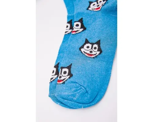 Жіночі шкарпетки, блакитного кольору з принтом, середньої довжини, 167R346