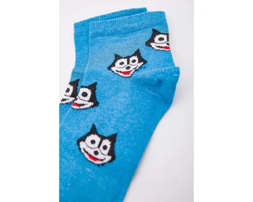 Жіночі шкарпетки, блакитного кольору з принтом, середньої довжини, 167R346