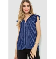 Блуза в смужку, колір синій, 244R193